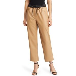 NWT Boss Tarona Faux Leather Drawstring Pant - Size 2 Petite